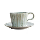 Axya Stoneware Couple Breakfast Cup Set with Saucer - Vintage Style Mug