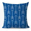 Axyaa Blue Geometric Cotton Linen Pillow Cover for Luxury Home Decor