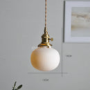 Axyaa Nordic White Ceramic LED Pendant Light with Knob Switch - Modern Copper Hanging Lamp