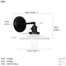 Axyaa Glass Ball Industrial Wall Sconce Black Loft Hallway Stair Bathroom Mirror Light