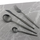 Axyaa Black Matte Cutlery Set - Stainless Steel Dinnerware Flatware Set
