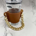 Axyaa PU Leather Water Bottle Holder With Strap - Stylish Beverage Cover