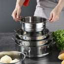 Axyaa Stainless Steel Steamer Pot Grid Tray Double Ear Drain Basket