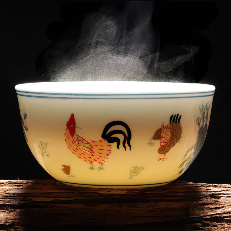 Axya Chinese Style Handmade Antique Bone Chicken Cup Tea Wine Water Cup