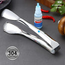 Axyaa Stainless Steel BBQ Food Tongs with Toothed Grip