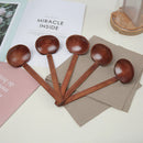 Axyaa Wooden Ramen Soup Spoon Colander - Japanese Style Long Handle Cooking Tool