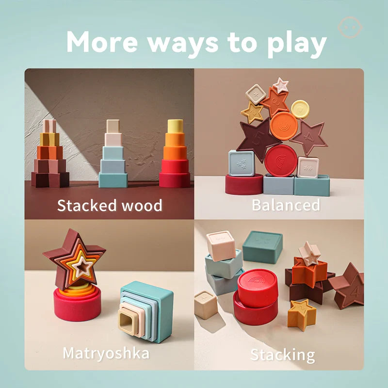 Axya Silicone Block Montessori Toy Set