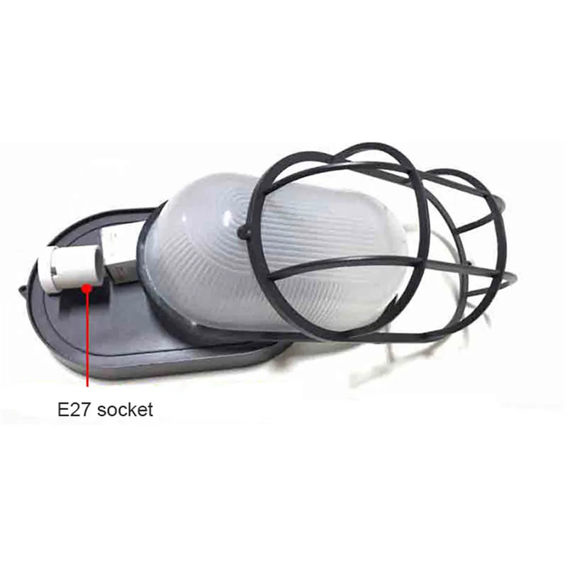 Axyaa Outdoor Bulkhead Wall Lantern Black Wall Sconce for Exterior Security.