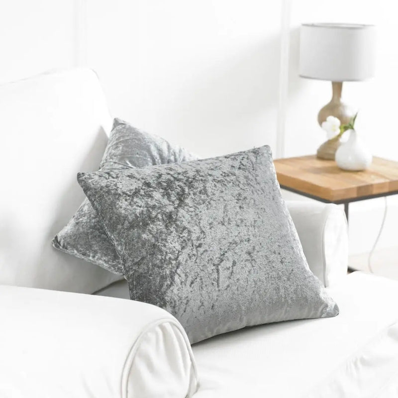Crushed Velvet Grey Cushion Cover by Axyaa - Nordic Luxury Home Decor