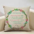Axyaa Life Beautiful Words Linen Cushion Cover 45x45cm Luxe Bedroom Decor
