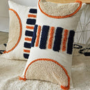 Axyaa Striped Tufted Cushion Cover in Orange Navy for Home Sofa Couch Bed Decor