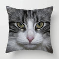 Axyaa Cat Face Print Throw Pillow Cover for Home Sofa Decor