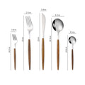 Axyaa 5-Piece Stainless Steel Wooden Handle Dinnerware Set