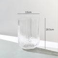Axyaa Striped Glass Vase for Modern Flower Arrangement and Home Decor