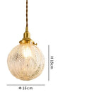 Axyaa Copper LED Pendant Lights | Japanese Style Glass Ball Vintage Hanging Lamp
