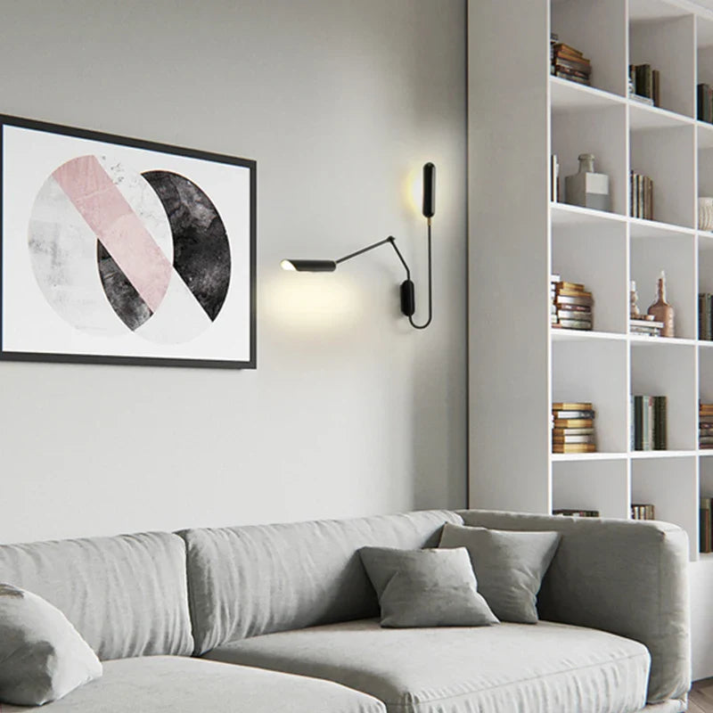 Axyaa Industrial Loft Wall Lamp | Creative Long Arm Bedside Light