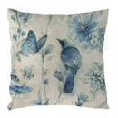 Blue Flowers & Birds Pattern Cushion Cover, Axyaa Home Decor Pillow Case