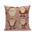 Axyaa Merry Christmas Decor Pillow Cover Set 45x45cm Linen Noel Cushion Cases