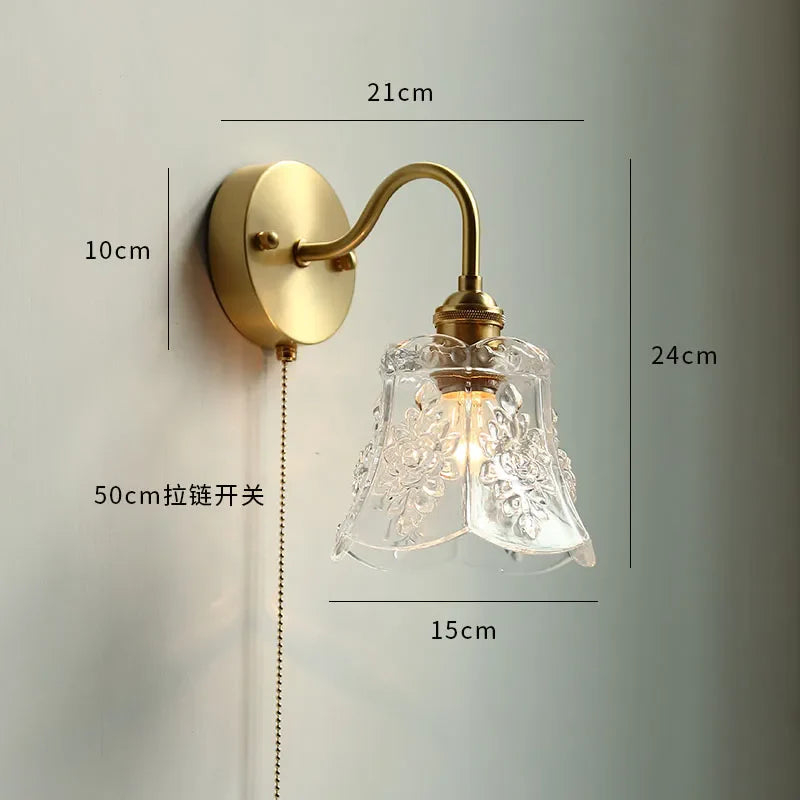 Axyaa Ceramic Modern Wall Lamp with Pull Switch and LED Light