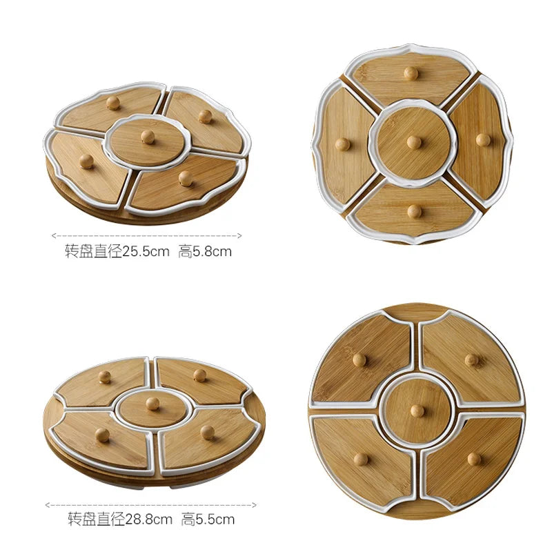 Axya Ceramic Rotating Snack Tray with Lid