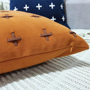 Axyaa Woolen Cross Cushion Cover 45x45cm in Grey, Black, Orange, Navy Blue