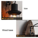 Axyaa Vintage Wood & Glass Wall Light for Cafe, Restaurant, Bar & Bedroom