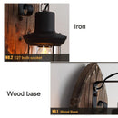 Axyaa Vintage Wood and Glass Wall Light Sconce for Restaurant, Cafe, Bedroom