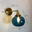 Nordic Glass Wall Lamp Rotatable Brass Sconce - Axyaa