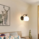 Axyaa Matte Globe Glass Wall Sconce for Modern Mid Century Industrial Style
