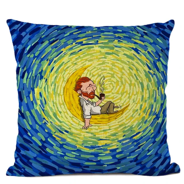 Van Gogh Self Portrait Cushion Cover by Axyaa - Home Decor
