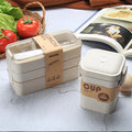 Axyaa 3-Layer Wheat Straw Bento Box | Healthy Material Lunch Container