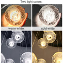 Axyaa Meteor Shower Glass Ball Chandelier - Long Rope Hanging Crystal Light