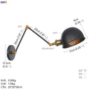 Axyaa Industrial Retro Adjustable Swing Arm Wall Lamp Sconce