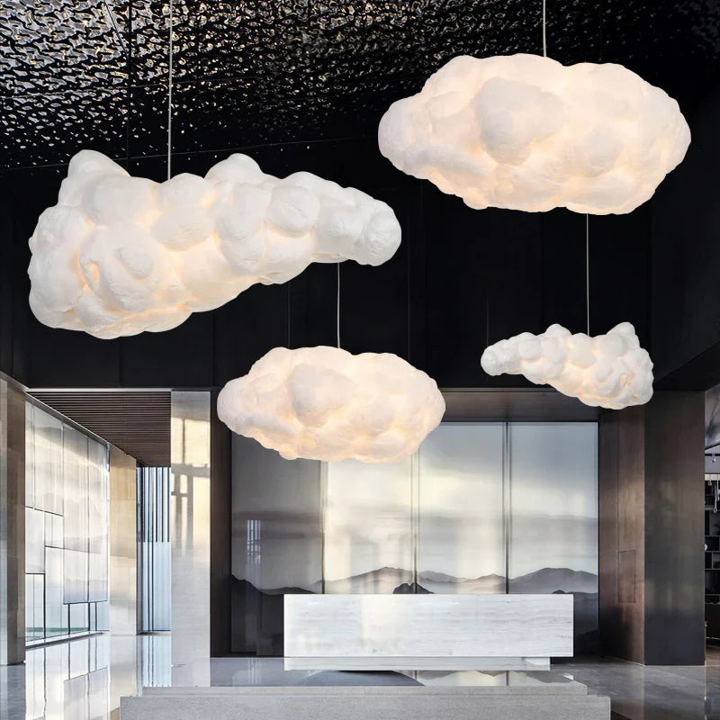 Axyaa Clouds Chandelier Light: Kids' Room LED Hanging Lamp