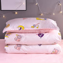 Axyaa Kawaii Cotton Bedding Set: Soft Duvet Cover, King Queen Full Twin Sizes, 3/4pcs Set
