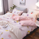 Axyaa Kawaii Cotton Bedding Set: Soft Duvet Cover, King Queen Full Twin Sizes, 3/4pcs Set