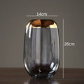 Axyaa Glass Vase: Golden Transparent Modern Home Decor Handicraft