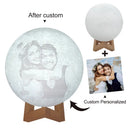Axyaa Moon Lamp Night Light - Personalized Photo & Text Customization