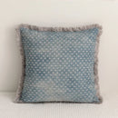 Axyaa Fringed Denim Cushion Cover 45x45cm Square Heart Circle for Home Decoration