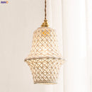 Axyaa Nordic Ceramic Pendant Lamp Modern Japanese Style Copper Hanging Light