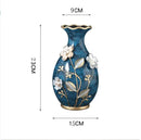 Axyaa Ceramic Vase with 3D Dried Flowers Arrangement - Home Decor Living Room Ornaments
