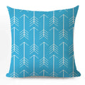 Axyaa Blue Geometric Cotton Linen Pillow Cover for Luxury Home Decor