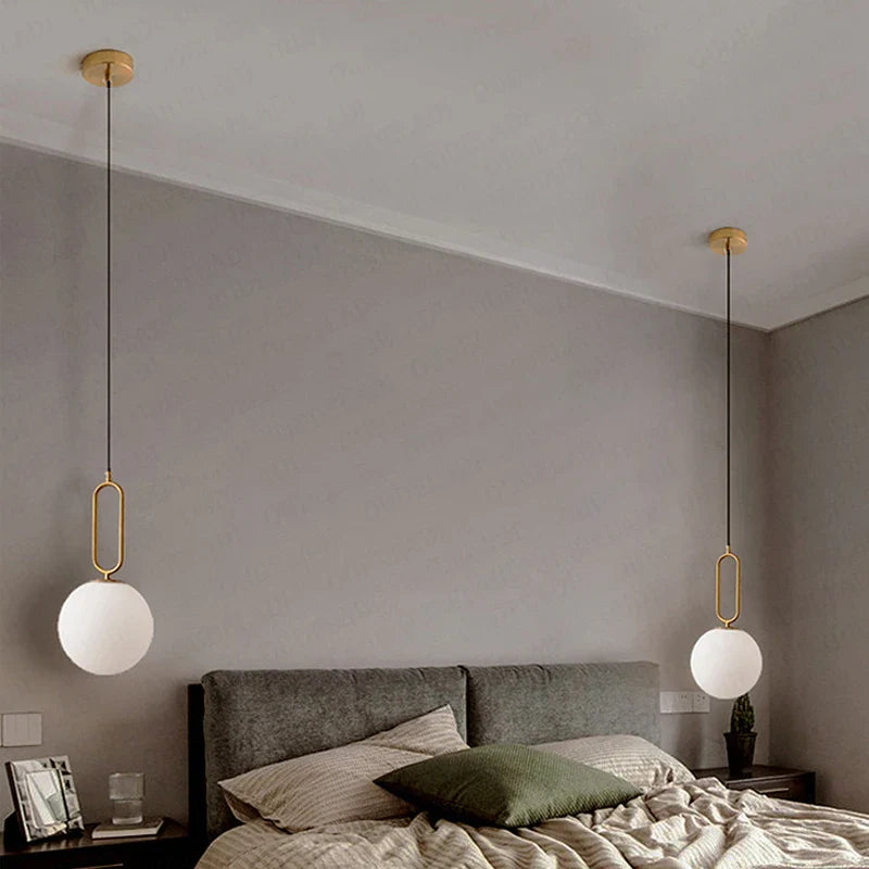 Axya Nordic Glass Pendant Lights for Modern Spaces: Stylish Brass Decor Lighting Fixture