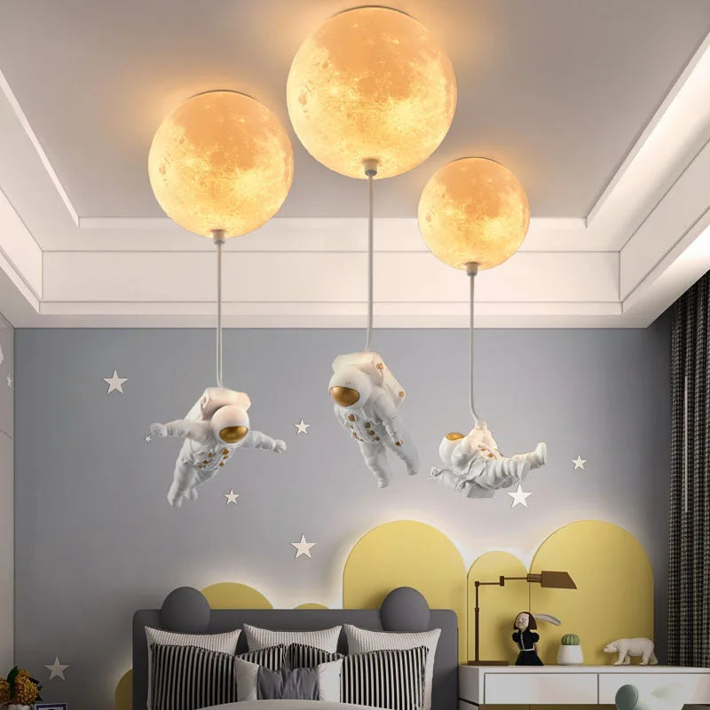 Axyaa Astronaut Moonlight Bubble Chandelier for Kids Room