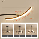 Axyaa Matte Black/White Modern Led Chandelier - Adjustable New Fixture