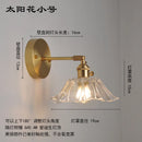 Axyaa Copper Glass Wall Lights Sconce LED Nordic Modern Bedroom Stair Lamp