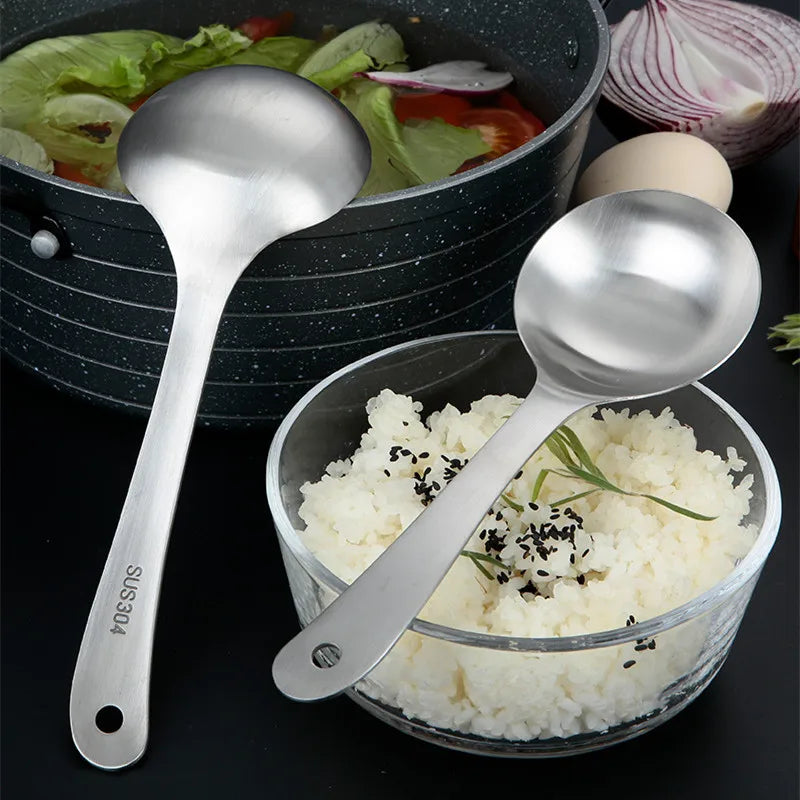 Axyaa Stainless Steel Long Handle Soup Spoon