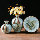Axyaa Ceramic Vase Set for Home Decor - 3 Piece Wobble Plate Arrangement