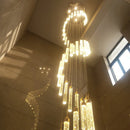 Axyaa Golden LED Crystal Chandelier for Living Room and Staircase