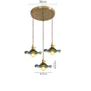 Axyaa Nordic Green Glass Pendant Light with Copper Knob Switch